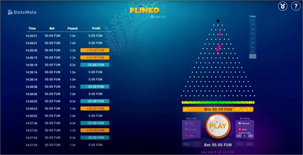 How to play Plinko game